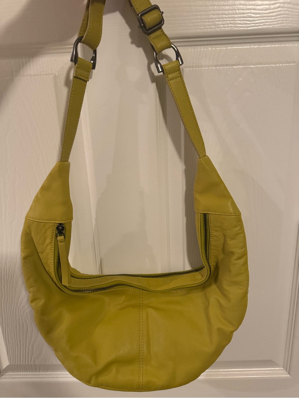 Free People Chartreuse Leather Shoulder Bag
